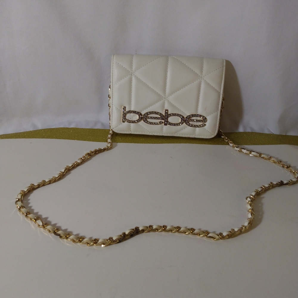 Bebe Los Angeles Quilted/Rhinestones mini Shoulder Purse